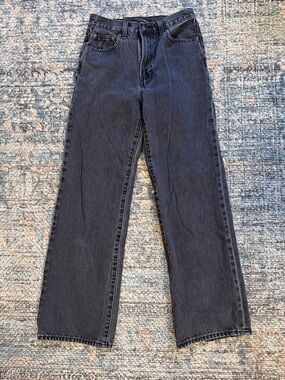Denim Forum Farrah Black High-Rise Wide Leg Jeans Size 26 EUC like new